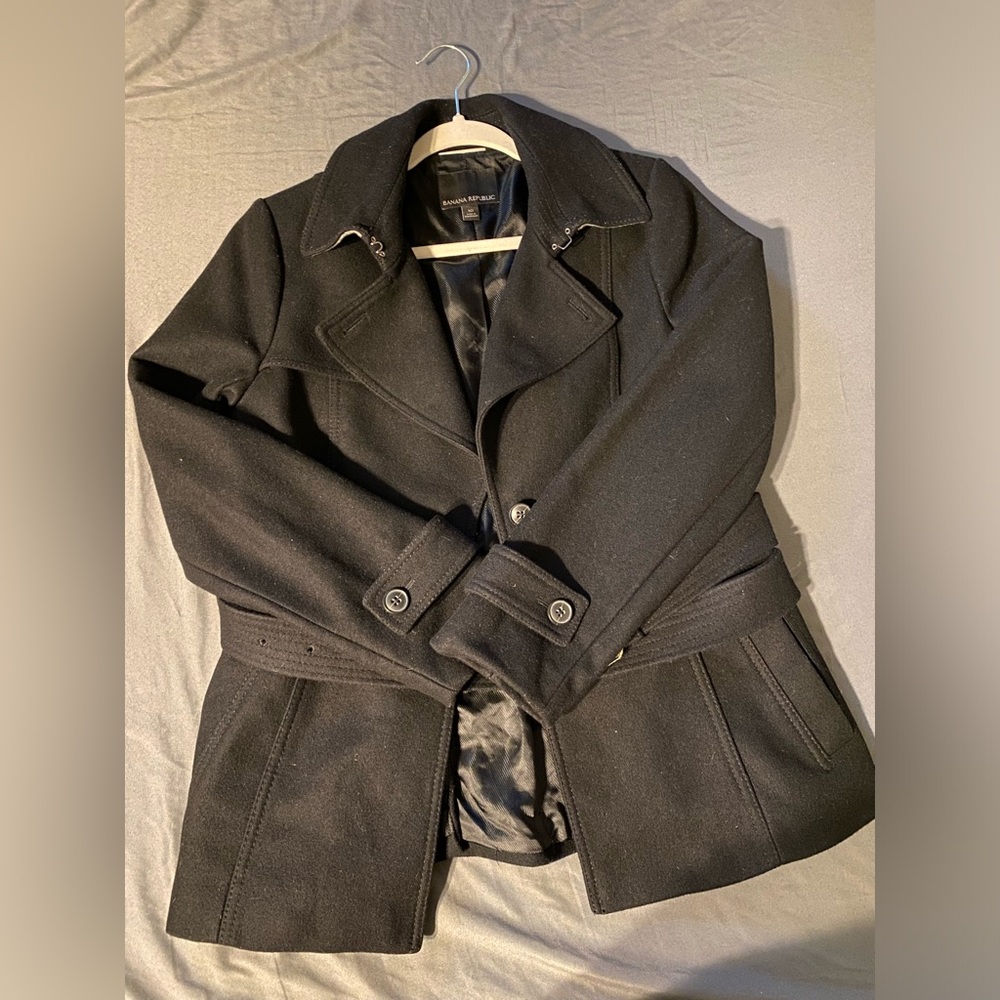 Banana Republic Belted Wool Peacoat